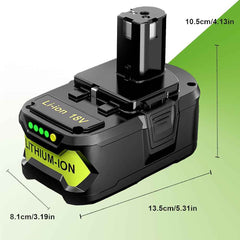 2 Pack 18V 8.0Ah Lithium-Ion Batteries – High Capacity, Rechargeable, Compatible with 18V ONE+ Tools