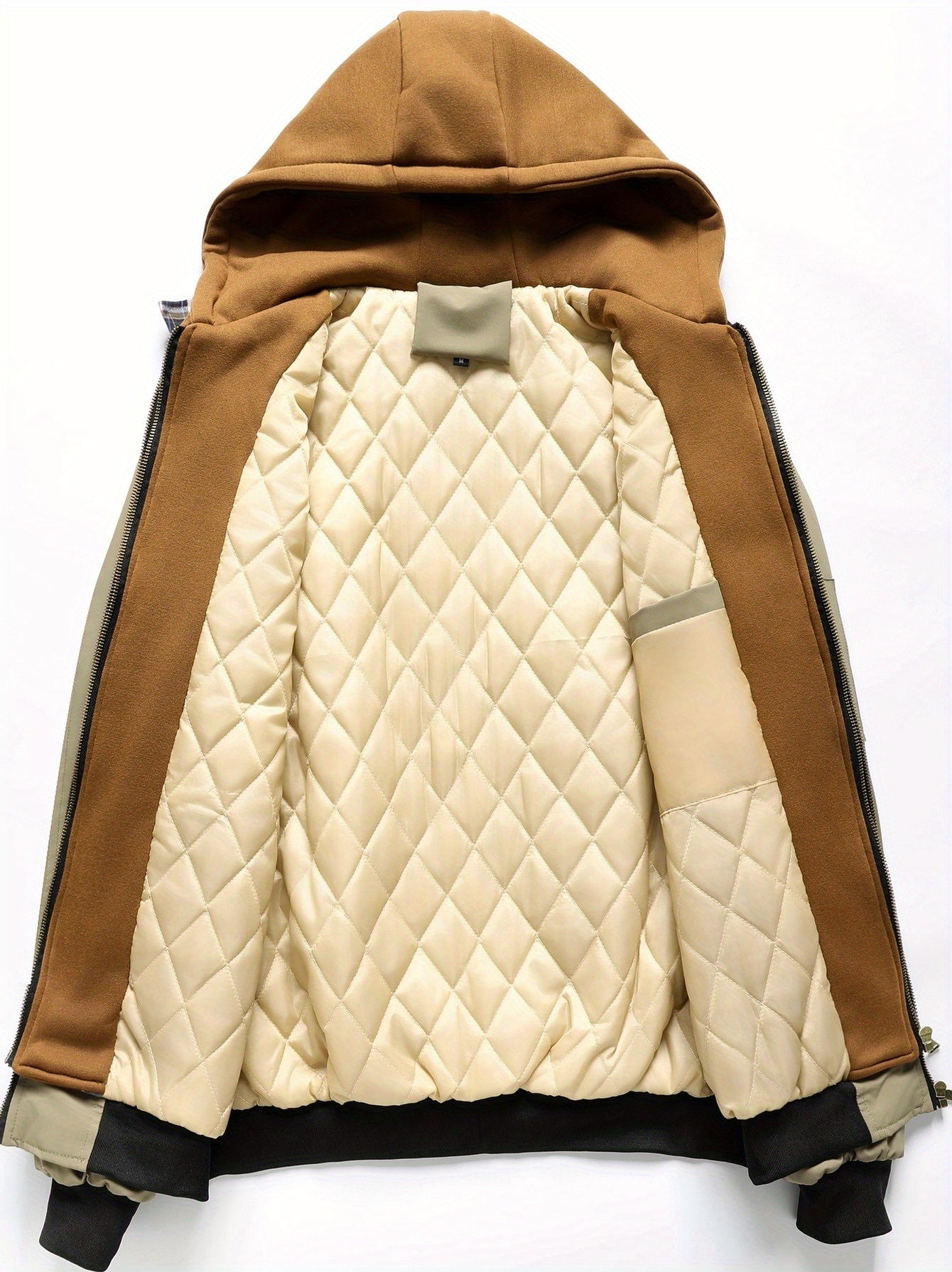 Men’s Solid Color Hooded Jacket with Plaid Lining by Snagg A Jacket