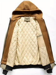 Men’s Solid Color Hooded Jacket with Plaid Lining by Snagg A Jacket