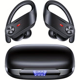 Wireless Earbuds 5.4 Headphones Sports, 75H Stereo Deep Bass Over-Ear with Earhooks, 4 ENC Mic, LED Display for Running Workout Exercise Gym, Exercise Audio Gear, Ergonomic Fit, Premium Audio, Noise Isolation, Music Lovers by Snagg An EarBud