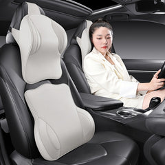 2pcs Nappa Leather Car Headrest & Lumbar Support Set by Snagg A Headrest