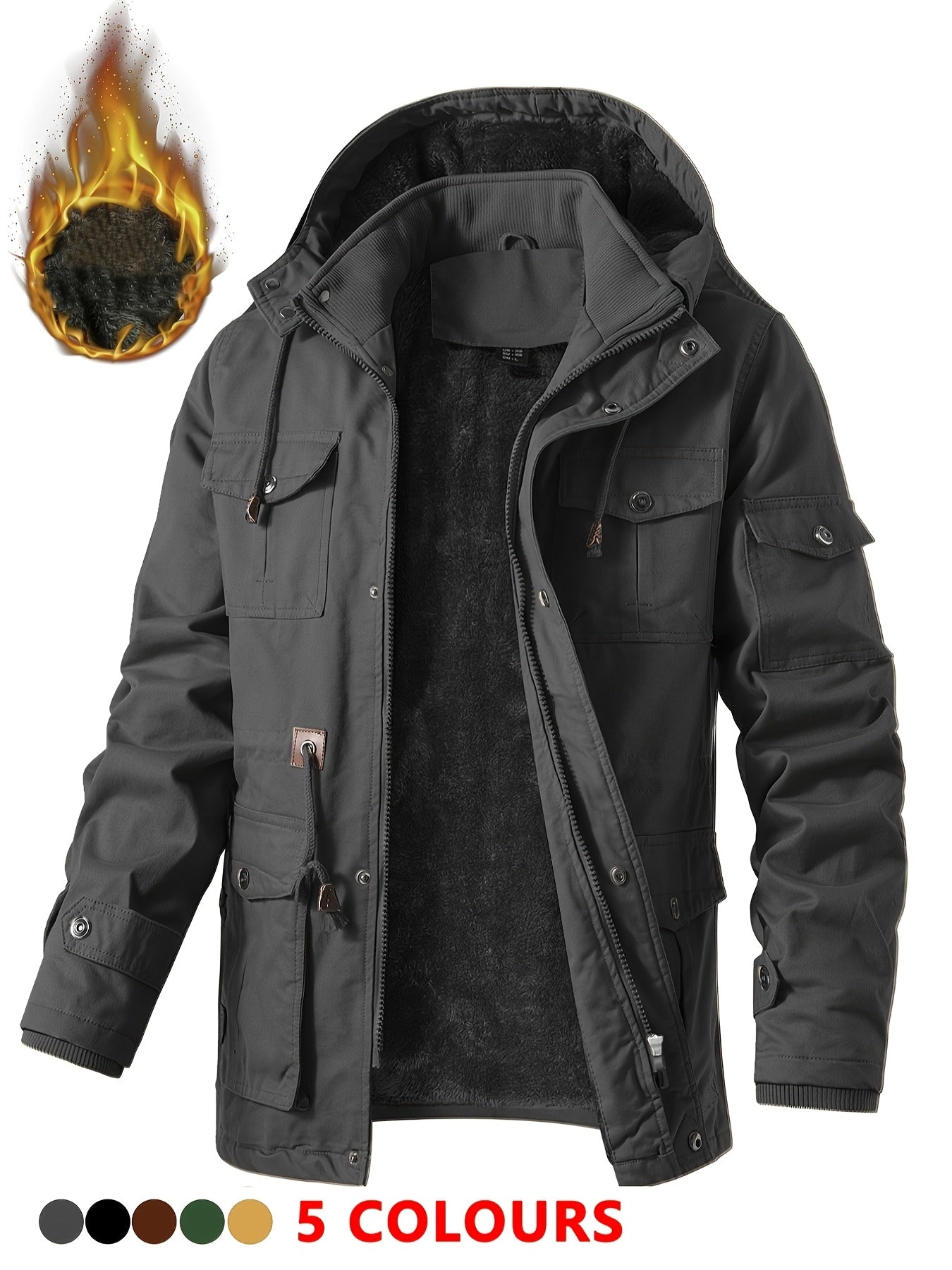 Heavyweight Winter Jacket with Detachable Hood by Snagg A Jacket