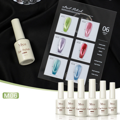 Professional 15ml Magnetic Crystal Cat Eye Gel Collection – 6 Piece High Pigment Red & Pink Reflective System