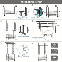 Heavy-Duty 3-Tier Freestanding Towel Rack with Storage Basket by Snagg A Rack