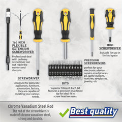 43-Piece Magnetic Screwdriver Set - SnaggIt