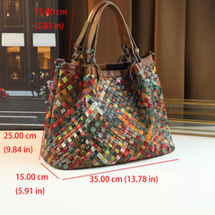Vintage Woven Leather Tote Bag by Snagg A Bag
