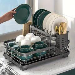 2 Tier Black Iron Kitchen Dish Rack by Snagg A Rack