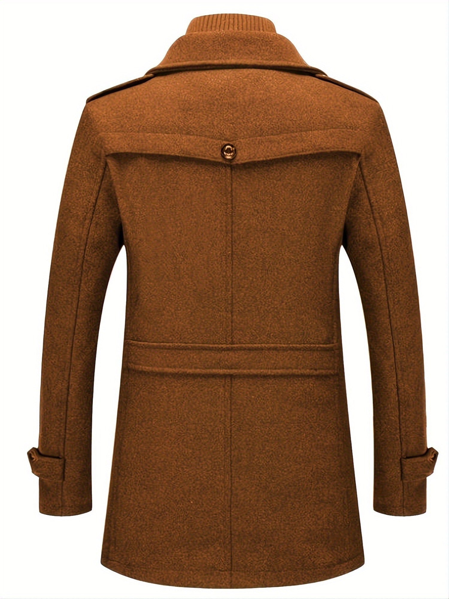 Men’s Elegant Double Collar Wool-Blend Trench Coat by Snagg A Coat
