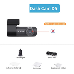 2K QHD Smart Dash Cam (D5) | 360° Rotation & Voice Control