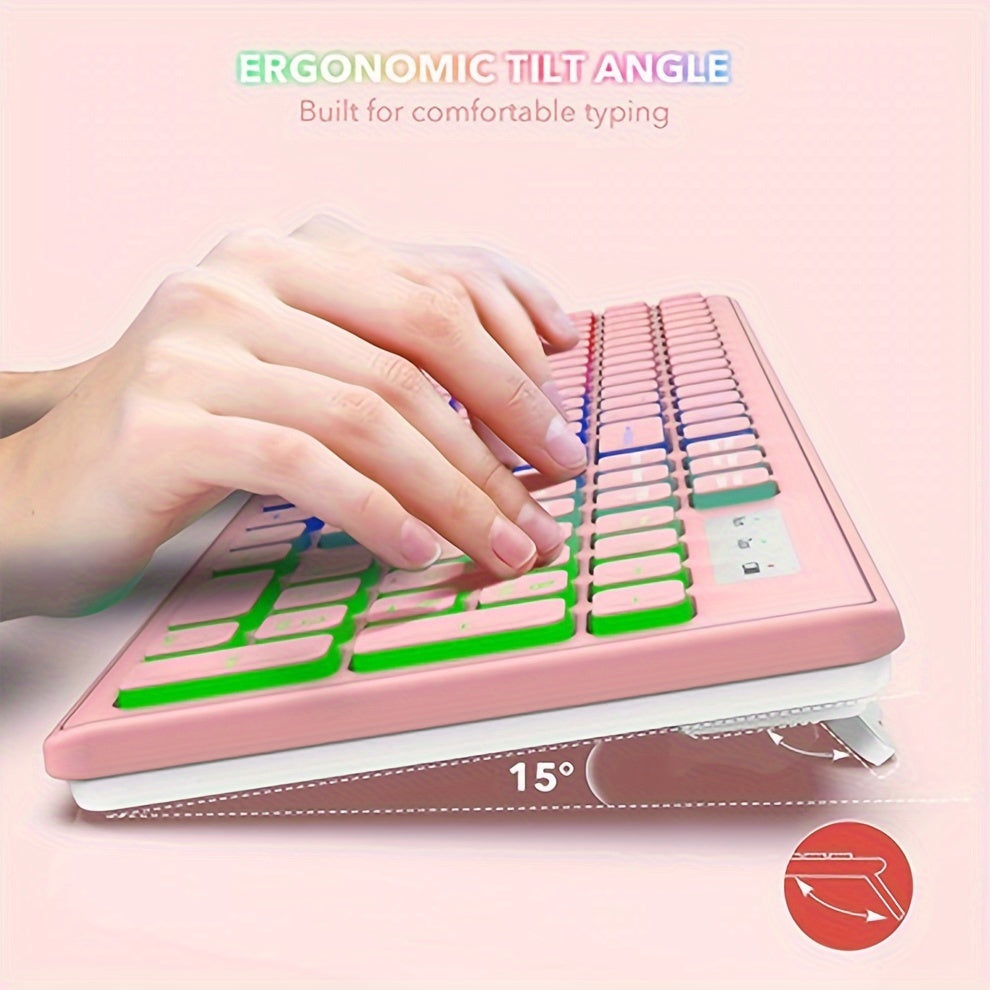 Ergonomic Wireless Keyboard & Mouse Combo for PC, Mac & Laptop by Snagg A Keyboard