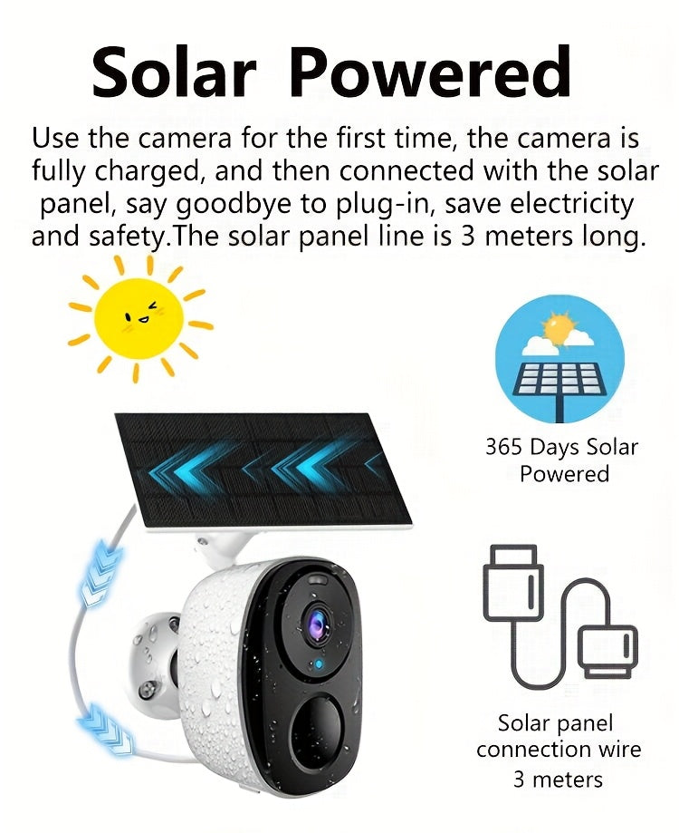 3 Pack 2K Solar Powered Security Cameras by Snagg An Outdoor Camera