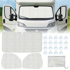 RV Sunshade Set Windshield & Side Window Covers by Snagg A Car Cover
