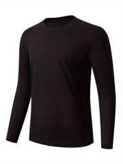 8pcs Men’s Long Sleeve Athletic Shirts – Multi-Color Quick-Dry Training Tops - SnaggIt