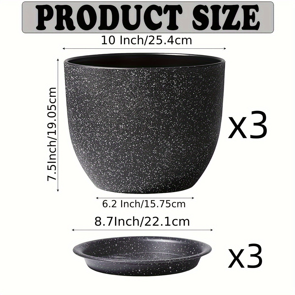 6pcs 10" Plastic Planter Set with Trays by Snagg A Pot