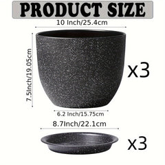 6pcs 10" Plastic Planter Set with Trays by Snagg A Pot