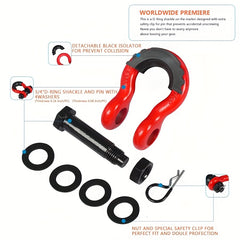 2pcs 4.75 - Ton D-Ring Bow Shackles by Snagg A Bow Shackle