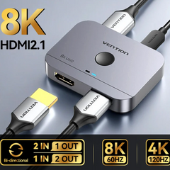 HDMI 2.1 Bi-Directional Splitter for TV, Monitor, Xbox, PS4 & PS5 by Snagg An HDMI Splitter