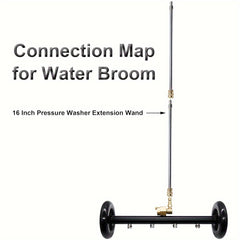 2 in 1 4000PSI Pressure Washer Spray Broom – Car Chassis & Undercarriage Cleaner Attachment - Black - Power Tools Gadget