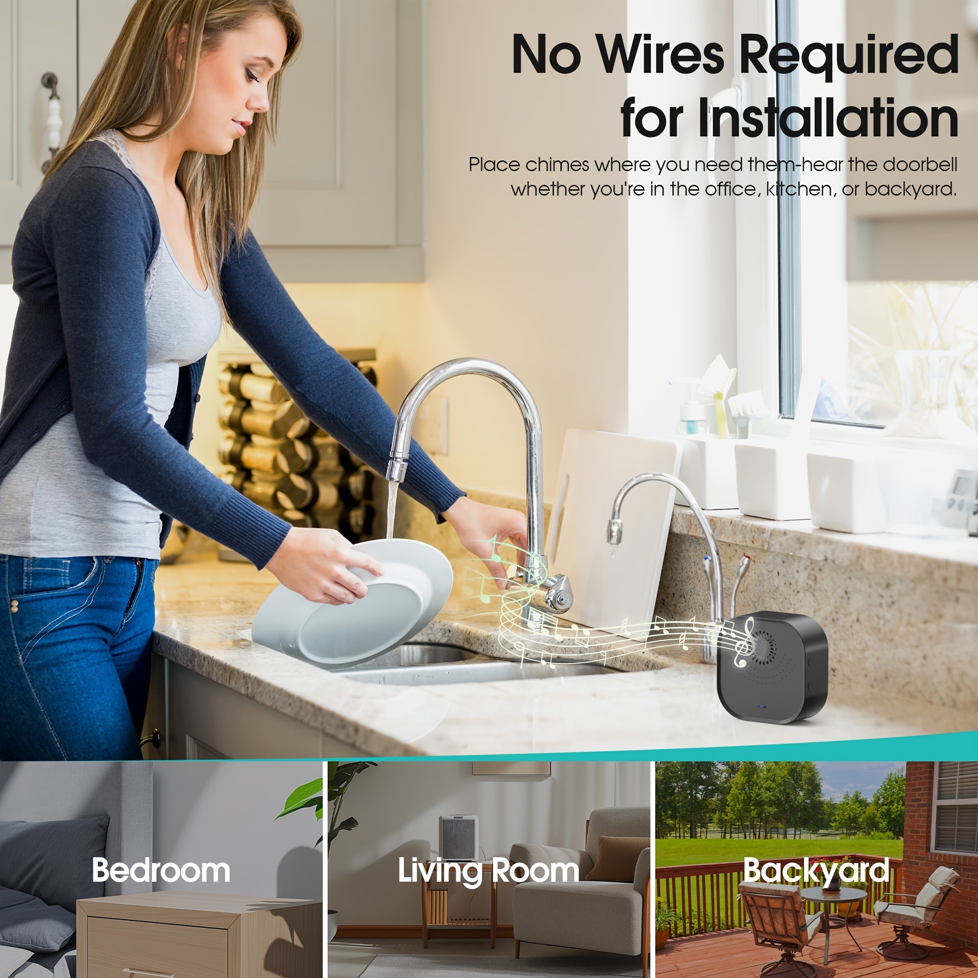 1080P Wireless Video Doorbell with Chime by Snagg A Doorbell Camera