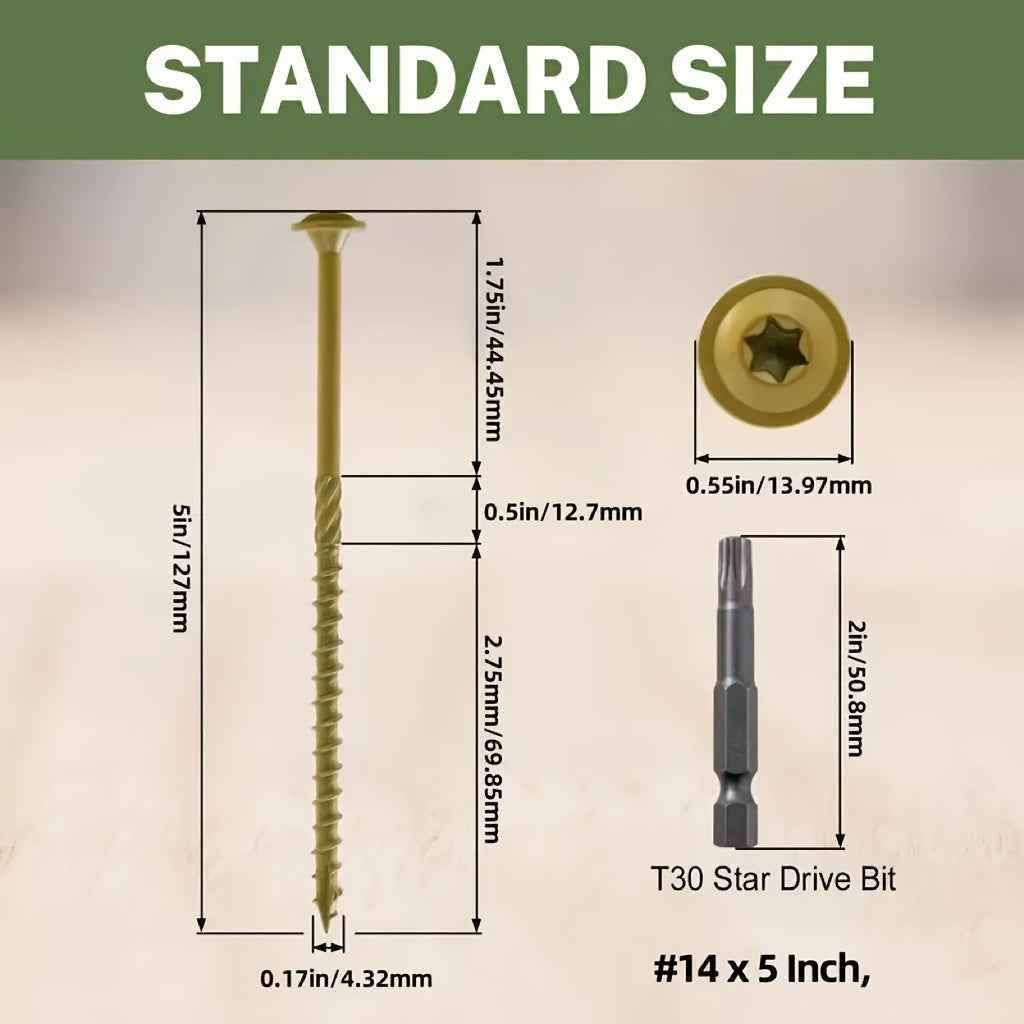 100pcs Heavy Duty Construction Screws - 12.7cm - Power Tools Gadget