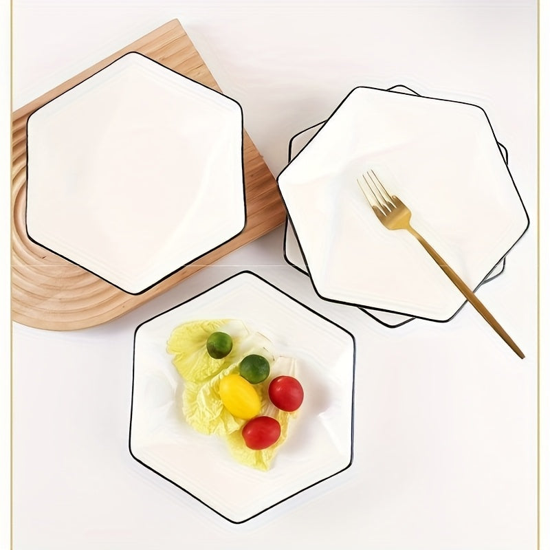 Elegance Ceramic Dinner Plates 8 Inch Brushed Metal Family by Snagg A Plate