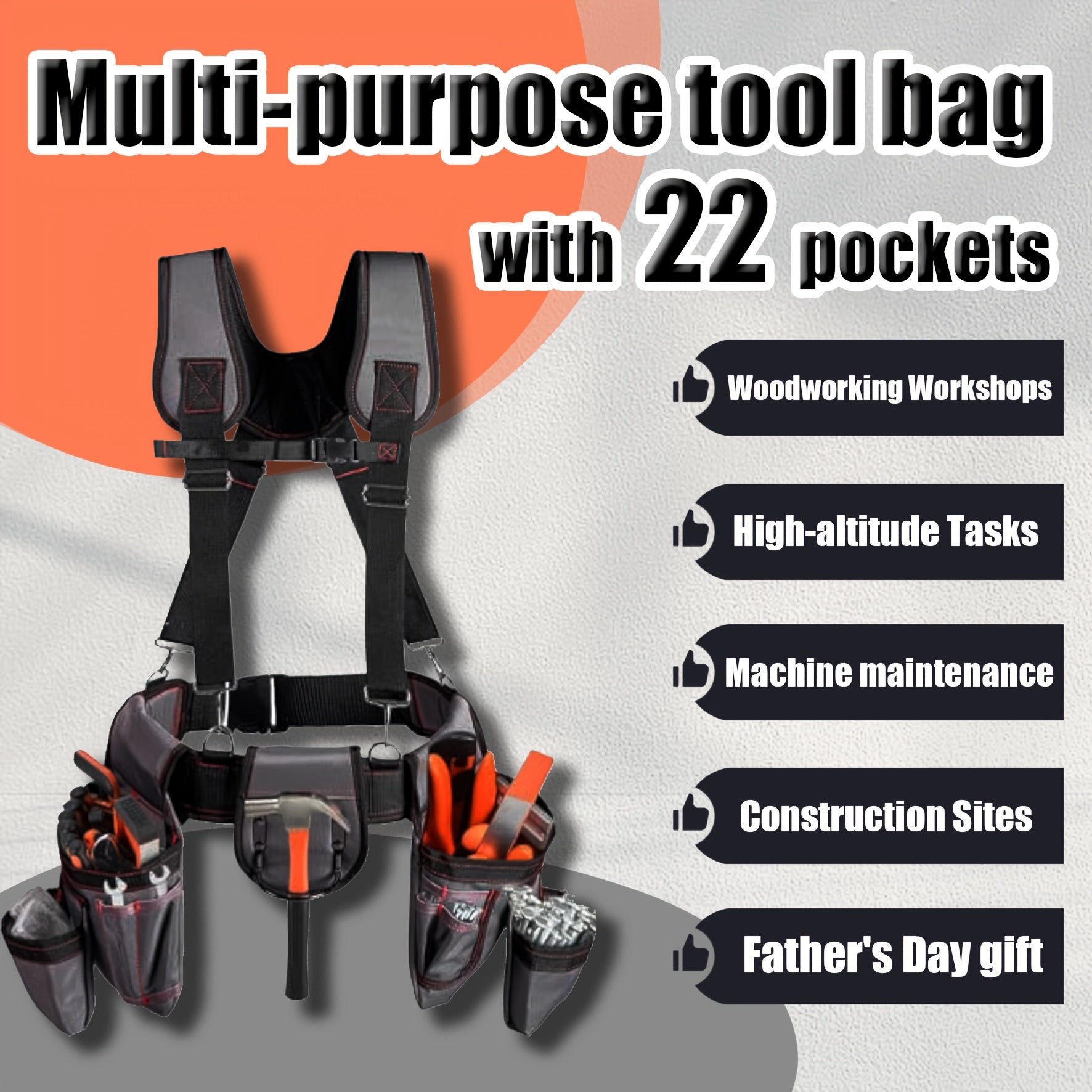 Multi Function Tool Belt & Shoulder Strap Bag by Snagg A Tool Belt