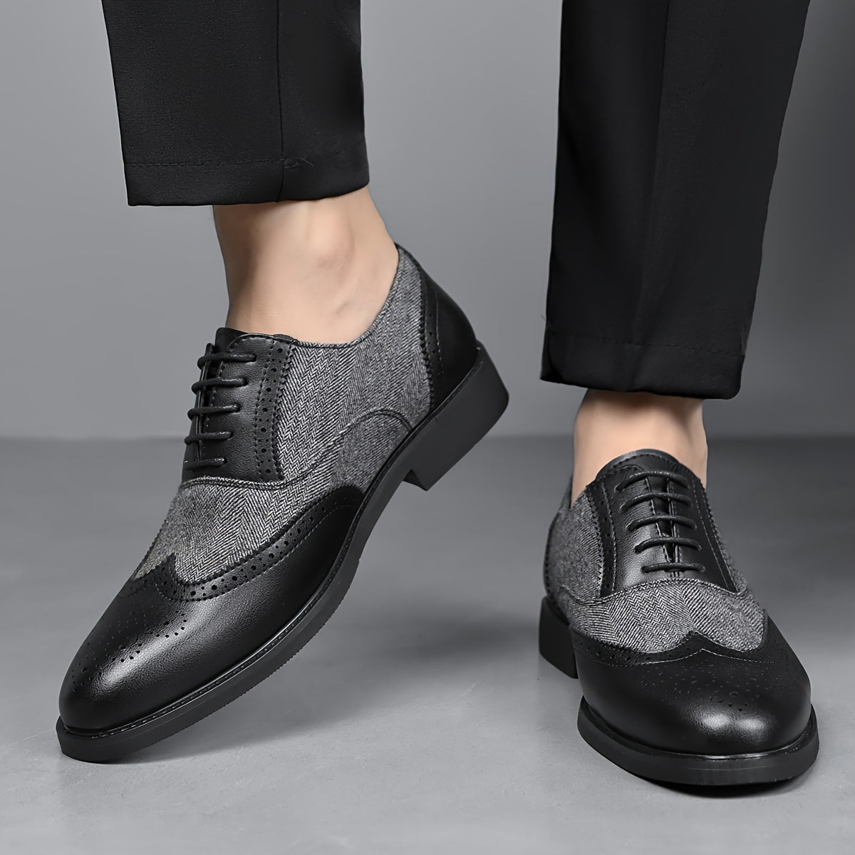 Men’s Casual Business Brogue Oxfords Classic Lace-Up Dress Shoes by Snagg A Shoes