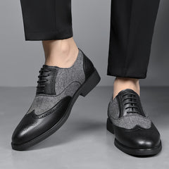 Men’s Casual Business Brogue Oxfords Classic Lace-Up Dress Shoes by Snagg A Shoes