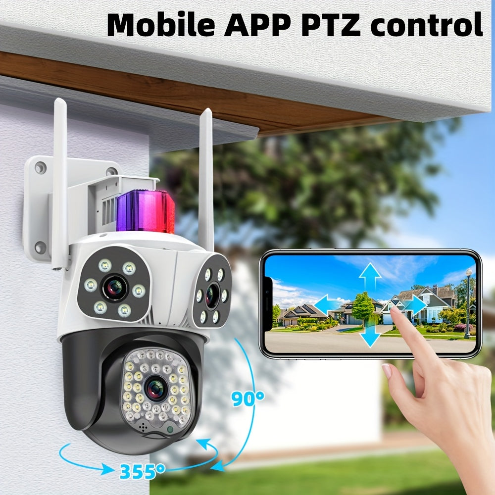 12MP 3 Lens Outdoor Security Camera – 360° Pan-Tilt with 10X Zoom by Snagg An Outdoor Camera