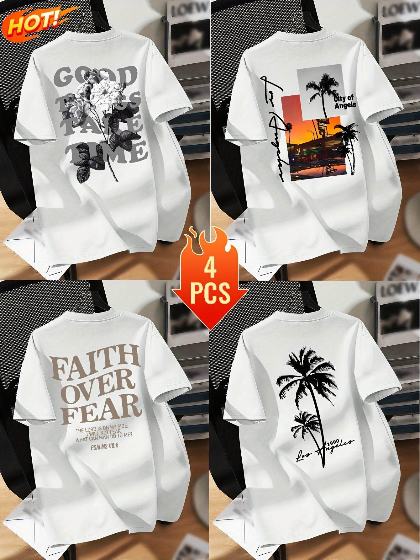 4pcs Men’s Outdoor Sports T-Shirts - SnaggIt