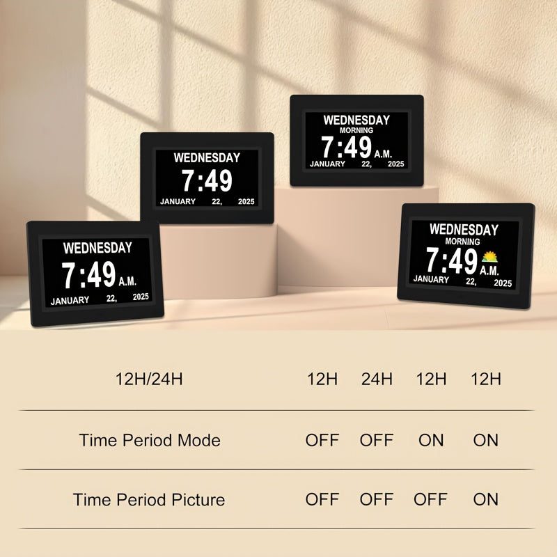 Large Digital Dementia Clock for Seniors by Snagg A Clock