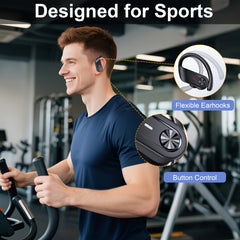 Wireless Earbuds 5.4 Headphones Sports, 75H Stereo Deep Bass Over-Ear with Earhooks, 4 ENC Mic, LED Display for Running Workout Exercise Gym, Exercise Audio Gear, Ergonomic Fit, Premium Audio, Noise Isolation, Music Lovers by Snagg An EarBud