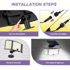 2 Pack 234 LED Outdoor Motion Sensor Solar Wall Lights by Snagg An Outdoor Light