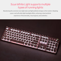 Pink Mechanical Keyboard – Retro Punk Keycaps with Blue Switches by Snagg A Keyboard