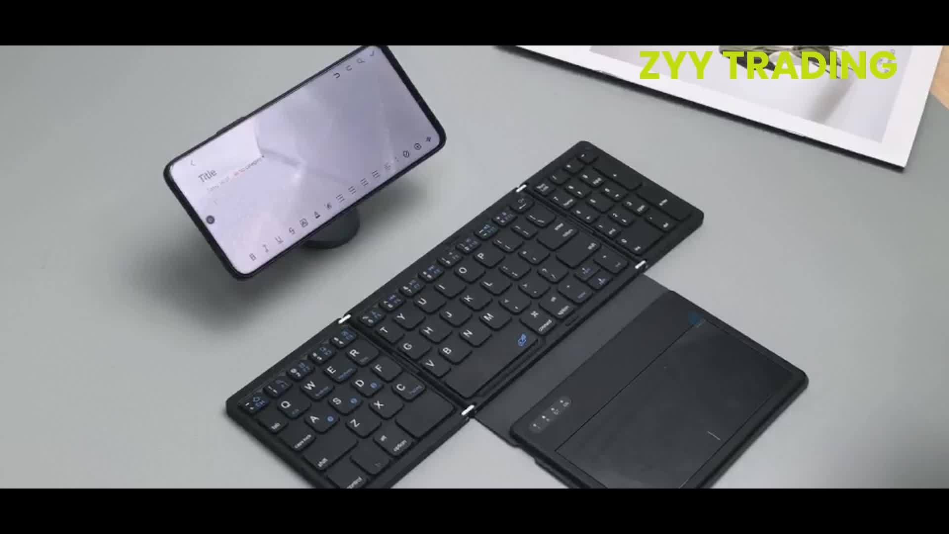 Portable Foldable BT Keyboard with Large Touchpad for Android, Windows, iOS, Mac, PC, Tablet, Phone by Snagg A Wireless Keyboard