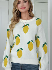 Women’s Cozy Lemon Print Sweater by Snagg A Top