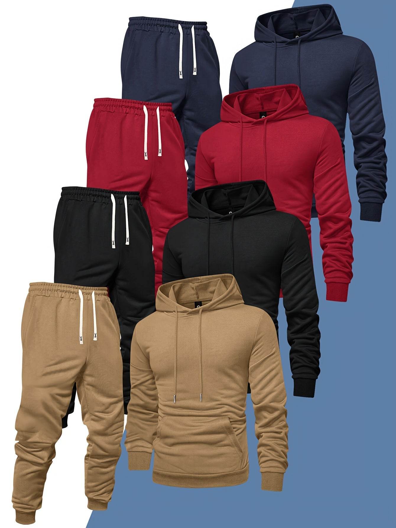 8pcs Men’s Hoodie & Sweatpants Set - SnaggIt