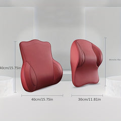 2pcs Nappa Leather Car Headrest & Lumbar Support Set by Snagg A Headrest