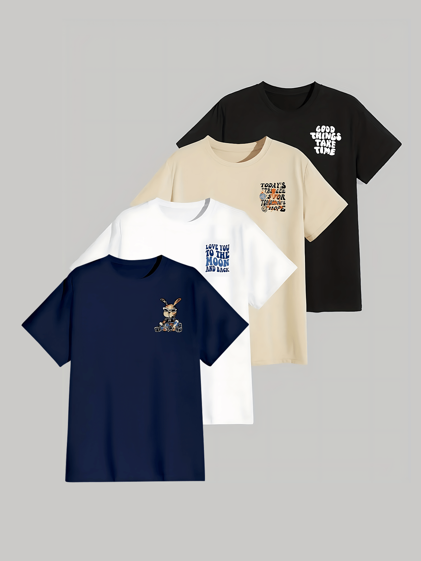 Men’s 4-Pack Graphic T-Shirts – Bold Summer Print Tees by Snagg A Shirt