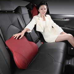 2pcs Nappa Leather Car Headrest & Lumbar Support Set by Snagg A Headrest