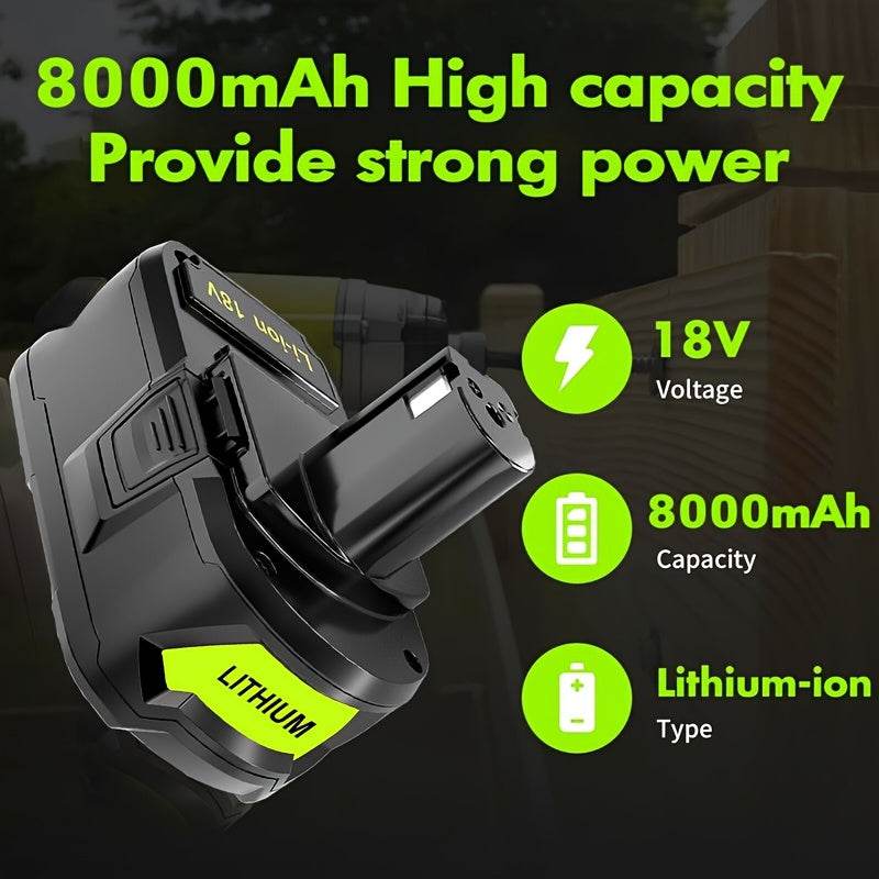 8.0Ah High-Capacity Replacement Battery for Ryobi 18V ONE+ - SnaggIt