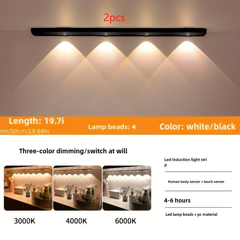 4pcs LED Motion Sensor Cabinet Lights - 50 Cm by Snagg A Wall Light