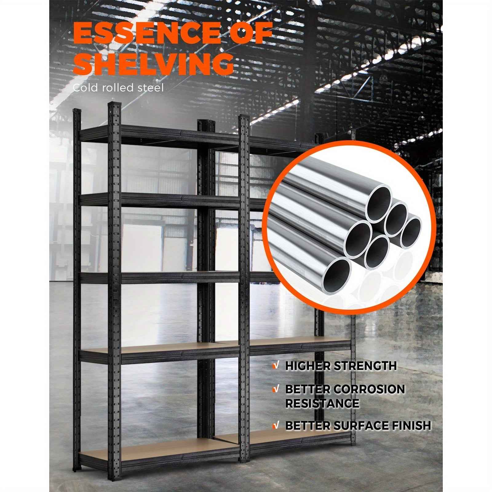 2 Pack 5 Tier Heavy Duty Garage Shelving Set