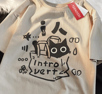 Introvert Cat Print Womans Streetwear T-Shirt