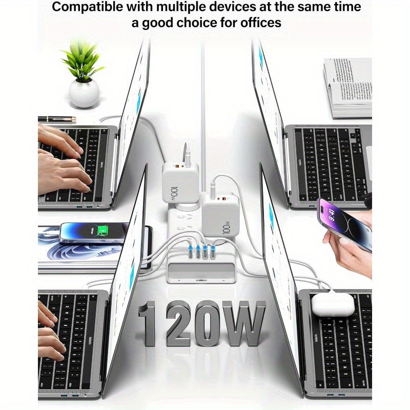 120W Powerboard with 8 Outlets & USB | Fast Charging Surge Protector (1.8m) by Snagg An Extension Cable