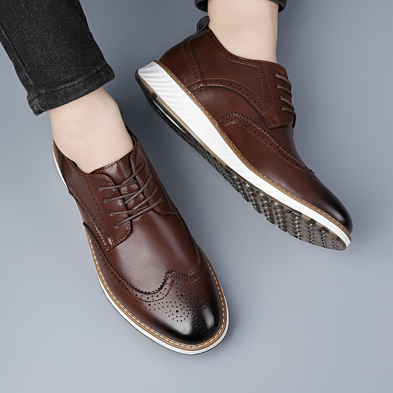 Men’s Business Casual Shoes – Pointed Toe PU Leather Lace-Ups by Snagg A Shoes