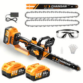 12’’ Cordless Brushless Chainsaw with Battery Auto Oiler & Safety Lock - Garden Power Tools