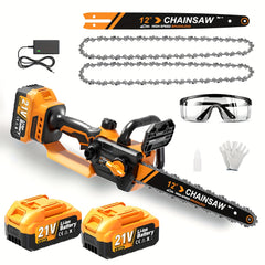 12" Cordless Brushless Chainsaw with Battery, Auto Oiler & Safety Lock