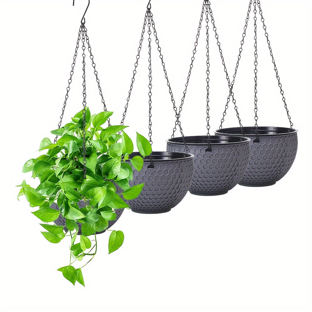4pcs Hanging Flower Pots with Chains by Snagg A Pot