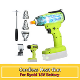 Cordless High Efficiency Heat Gun | 550°C Rapid Heating Tool Compatible With Ryobi 18V Batteries